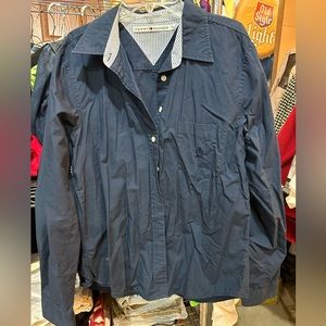 Tommy Hilfiger Navy Blue Button Down Shirt Size 10